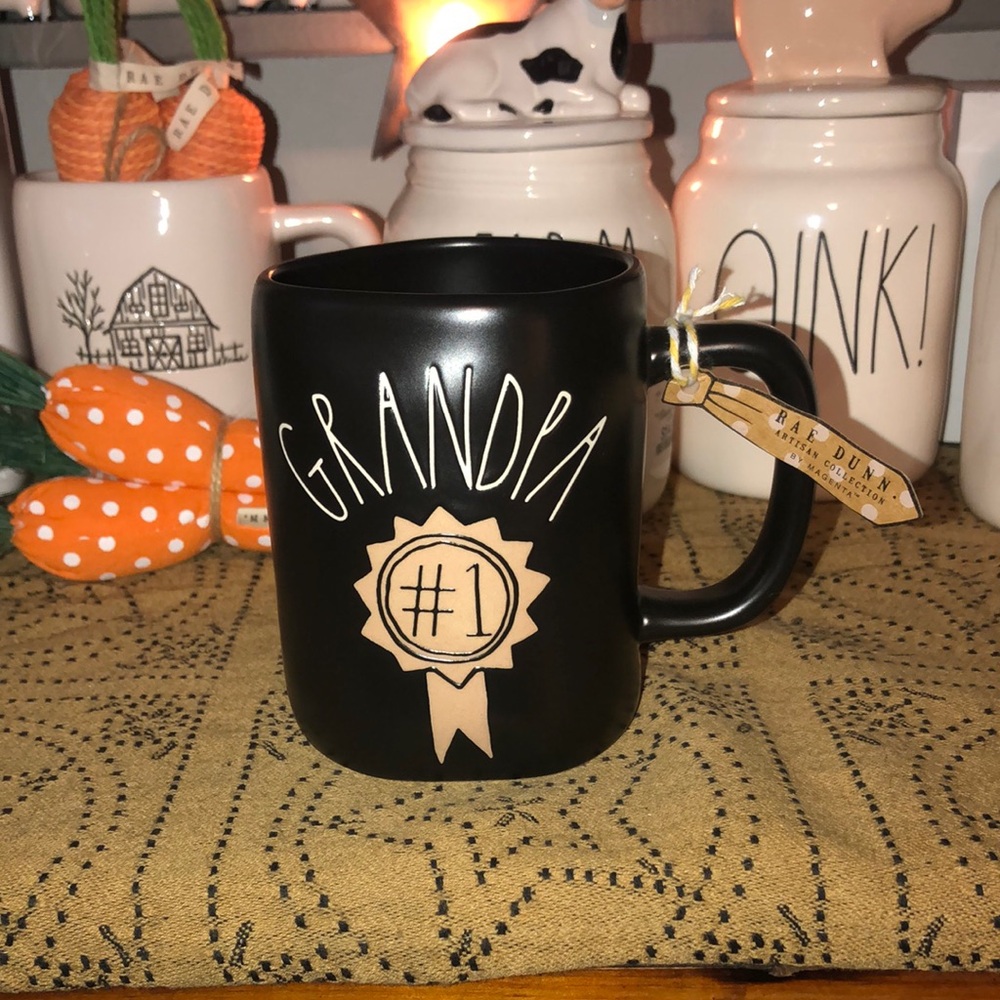 Rae Dunn GRANDPA #1 Mug Black